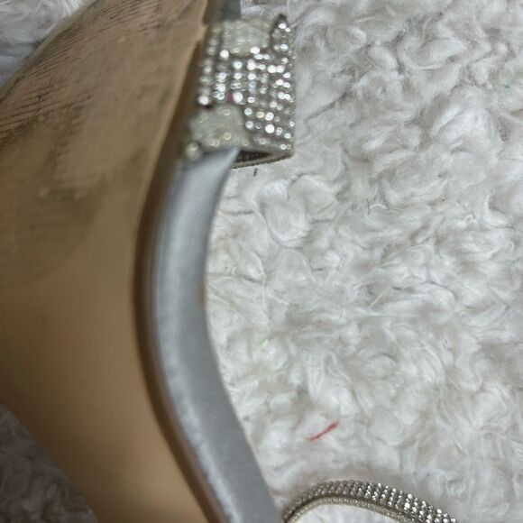 Steve Madden Rhinestones ankle strap sandals gray satin trim size 8M - Picture 10 of 11